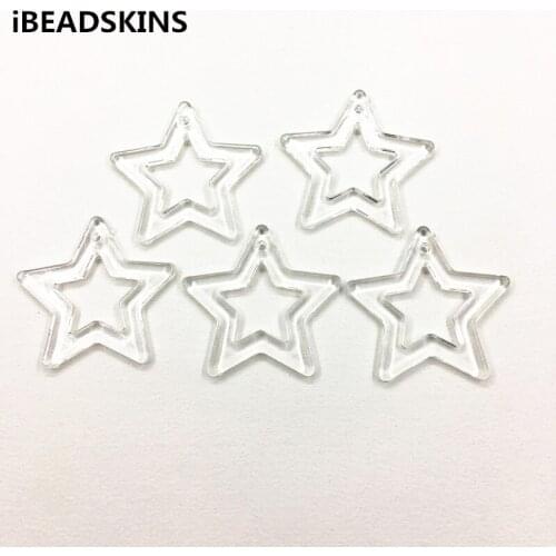 New arrival 46mm 130pcs clear Acrylic star shape beads for stud earrings/earrings accessories/Earring parts/ jewelry DIY