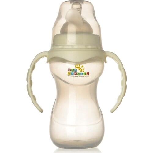 Baby Products Processing 270ml Wide Aperture Pp BABYS Feeding Bottle with Handle