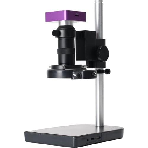 HAYEAR 51MP HDMI-Compatible USB Digital Microscope Camera set with 100X Zoom Lens 56LED Ring Light Stereo Stand