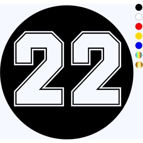 CK20055# funny racing number 22 in circle vinyl car sticker reflective waterproof car decal stickers on car truck bumper