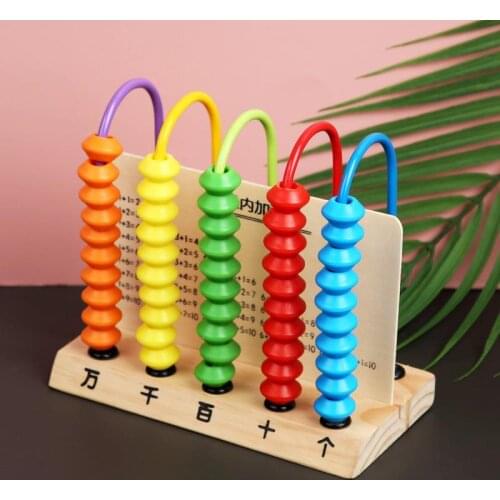 Wooden Montessori Math Toy Computing Rack Counting Calculating Beads Abacus Educational Toys Baby Early Learning Children Toys