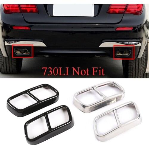 Stainless Steel Exhaust Muffler Tail Pipe Throat Cover Fit for BMW 7 Series F01 740Li 750Li 2009-2014 Exterior Car Assessoires