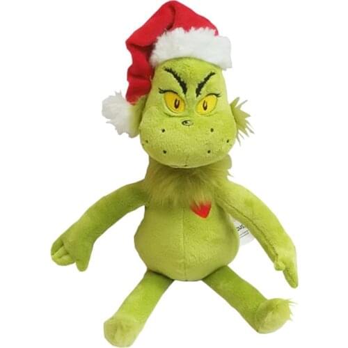 Movie Cartoon How The Grinch Stole Christmas Grinch Doctor Seuss Cute Stuffed Plush Toy Doll 39CM Children Birthday Gift