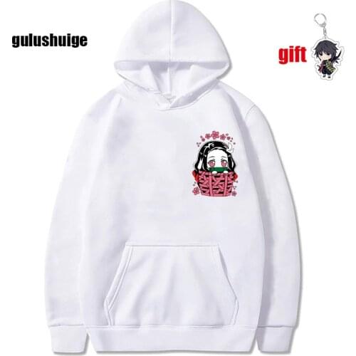 Kawaii Japanese Anime Demon Slayer Hoodies Women Harajuku Cartoon Kimetsu No Yaiba Graphic Hoody Korean Style Sweatshirts Female