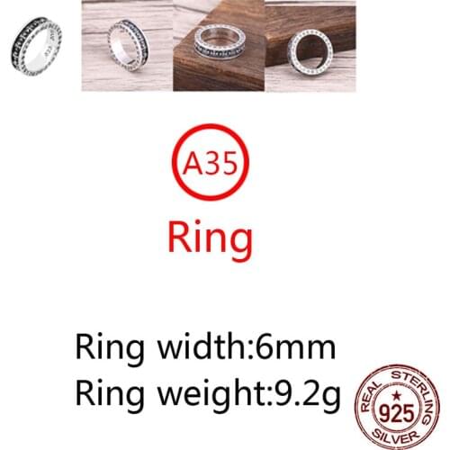 A35 925 sterling silver ring jewelry retro personality cross around punk fashion style couple shape gift for friends 2020 new