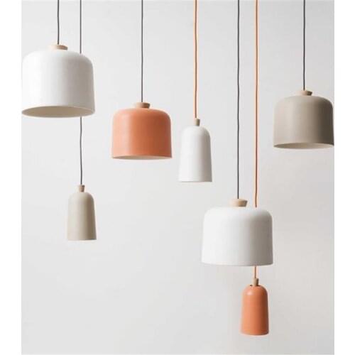 Nordic Creative Personality Modern Simple Solid Wood Lamp Aluminum Dining Room Light Multi - color Chandeliers Free Shipping