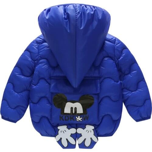Girls Boys Jackets Winter fashion Outerwear Baby Kids Warm Hooded Children Lightweight cotton coat Boys Girls Clothes Four color