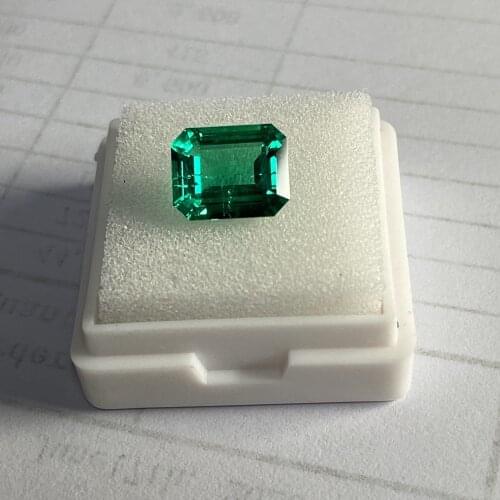 Meisidian Lab Created 10x12mm 5cts Hydrothermal Columbian Emerald Stone Loose GRC Gmestone