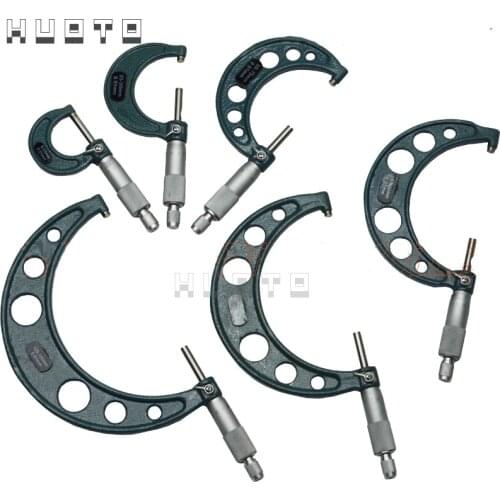 0-150mm Outside Micrometers Set 0-25 25-50 50-75 75-100 100-125 125-150 Micrometers Kit Rod Caliper Measure Tool 6PCS / SET