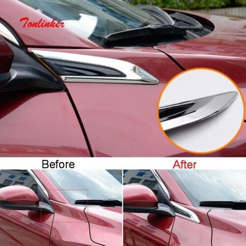 Tonlinker Exterior Rearview mirror position Cover Sticker for HONDA VEZEL HRV 2014-19 Car Styling 2 PCS ABS Chrome Cover sticker