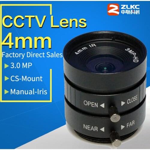 CS Mount 4mm Lens Industrial Lens with 1/2.7" format & 3 Mega Pixel CCTV lens Manual Iris FA / Machine Vision fixed lens 1080P