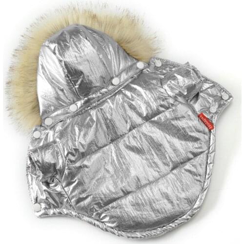 Dog Clothes Winter Warm Jacket For Small Dogs Waterproof Fur Hooded Puppy Pet Coat Chihuahua French Bulldog