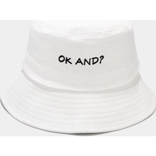 OK AND bucket hat hip hop cotton embroidered summer panama outdoor sports fishermen sun hat fishing cap beach sunhat dropship