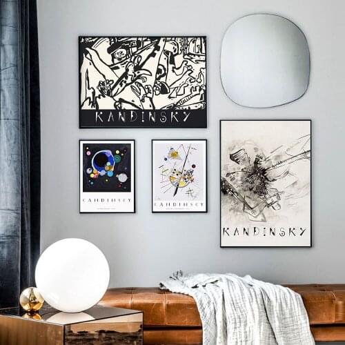 Wassily Kandinsky Poster Black White Canvas Painting Nordic Abstract Art Print Modern Wall Picture For Living Room Home Decor