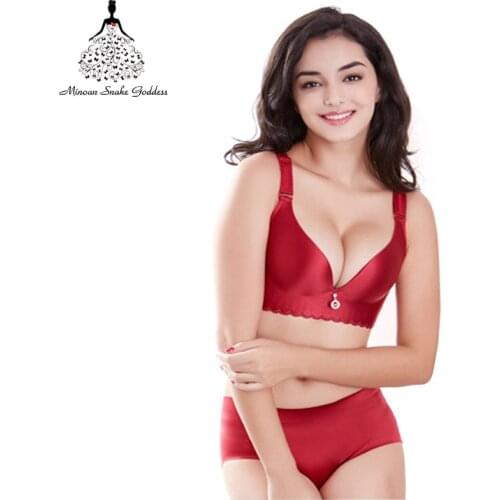 Plus Size Bra Set seamless Push Up Bras and Panty Set Gather Breathable sexy underwear Large CDE Cup Lingerie Underwear set