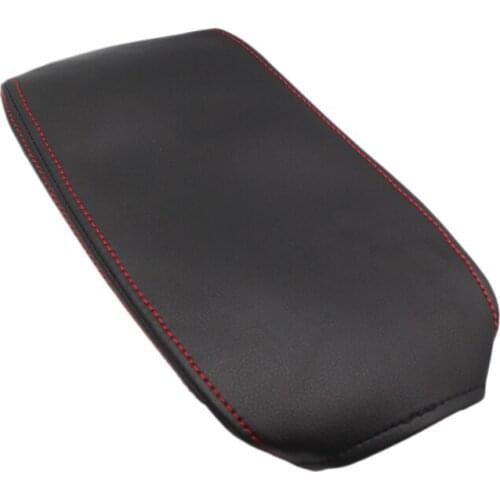 Armrest Center Console Cover Armrest Box Pad for Toyota Corolla E210 2019 2020 Leather Synthetic (Black with Red Line)