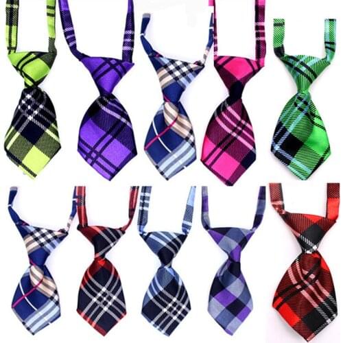100PC/Lot Plaid Style Dog Ties Adjustable Pet Dog Neckties Dog Grooming Accessories Pet Supplies