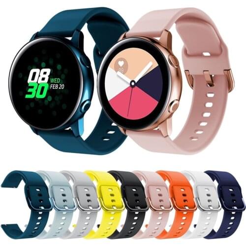 New Silicone Watchband For Samsung Galaxy Watch 42mm Active 2 40mm/44mm Adjustable Soft Bracelet For Gear S3 Sport Wrist Strap