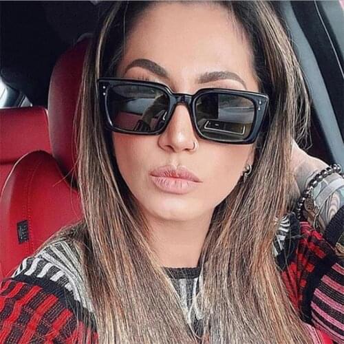 Luxury Brand Black Rectangular Sunglasses Luxury Man/Women Small Frame Trendy Shades Travel Driving Funky Square Glasses 2021