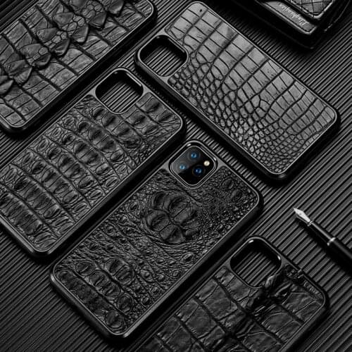Luxury Genuine leather Crocodile case For Iphone 11 pro max 12 pro max shockproof fit cover For iphone 11 case xs max 8 plus 12