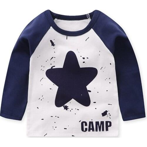 ZWF1239 Boys Shirts New Boys Autumn Tops T shirts Kids Cartoon Tee Children t shirts for Boys Long Sleeve Boys Cotton Shirts