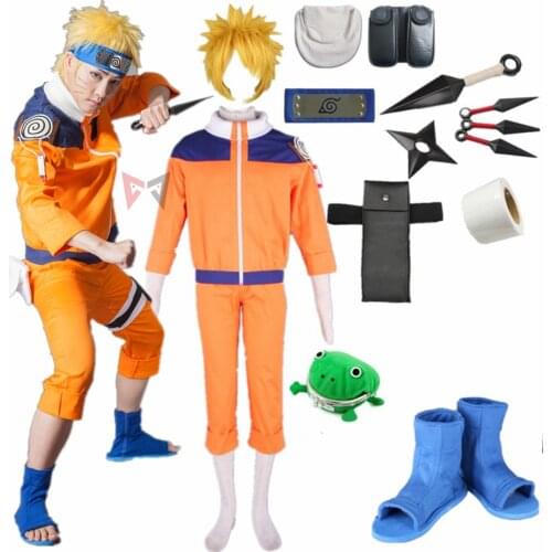 Athemis Uzumaki Cosplay Costume Boots Bag Wig Headband Sets For Adult Child Halloween Party Custom Made