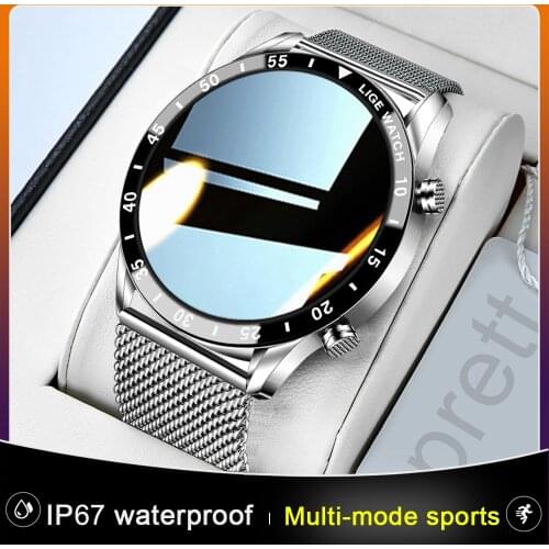 LIGE 2021 New Smart Watch Men Full Touch Screen Sports Fitness Watch IP68 Waterproof Bluetooth For Android ios smartwatch Mens