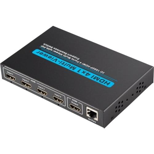 HDMI Sn Splitter 4X1 HDMI Quad Multi-Viewer HDMI Switcher 1080P Support 3D HDCP EU Plug