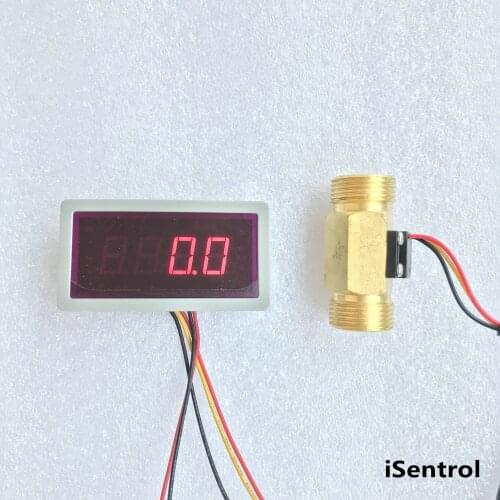US208MR Flow Totalizer+USC-HS43TB 2-45L/min G3/4 inch Flow Rate Display and Frequency Counter Hall water Flow Sensor