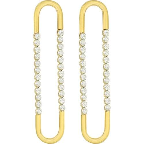 Stainless Steel Simple U-shaped Stud Earrings Designer Zircon Gift For Women 2021 Bohemian Style Fashion Jewelry Accessories