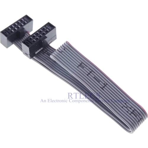 1 piece 10 Pin 1.27 mm Pitch IDC Sockets Extension Flat Ribbon Cable for ISP JTAG Download 15 cm Length Same Directions Adapter