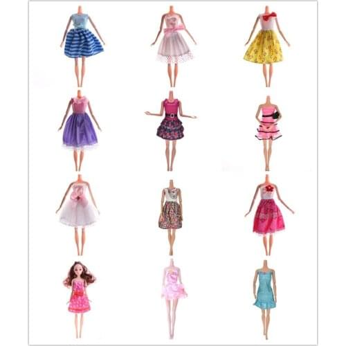 1pcs Fashion Denim Skirt Clothing Doll Accessories White Pink Bow Wave Dress For Doll Fast Shipping