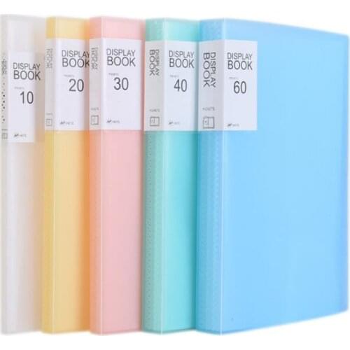1PC A4 Display Book 20/40/60 Page Transparent Insert Folder Document Storage Bag for Bank Campus File Office Workplace Family