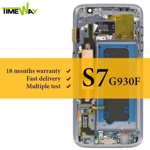 100% Tested For Samsung S7 LCD Dispaly Super AMOLED With Frame With Touch Screen Assembly For Samsung S7 G930F LCD Screen