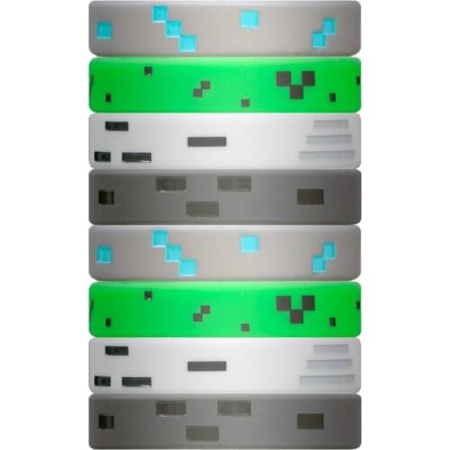 300pcs Pixelated Party Favor Miner Just Dig it sport silicone wristband bracelet shipping by DHL