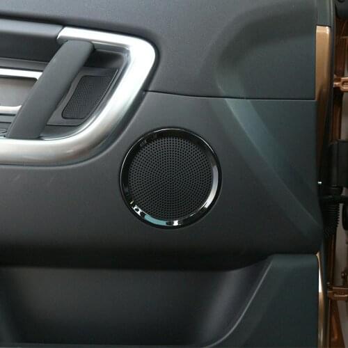 4pcs for Land Rover Discovery Freelander Car Styling ABS Plastic Black Door Panel Horn Ring Cover Trim Interior Accessories