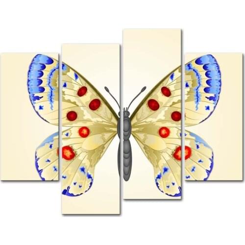 4 Pieces/Set Unframed Modern Canvas Painting Wall Art Butterfly Specimen Animal Print On Canvas Giclee Artwork For Wall Decor