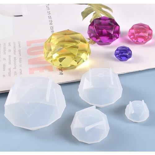 4 Types Faceted Diamond Mould For Hanging Pendants Decor Ornaments Silicone Mold DIY Crystal Epoxy Diamond Resin Mold Making