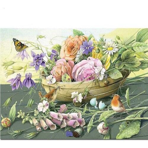 5D Diy Butterfly flower Diamond Painting Full Round bird Drill Cross Embroidery Snowfield scenic Home Decoration Sticker ZP-3379