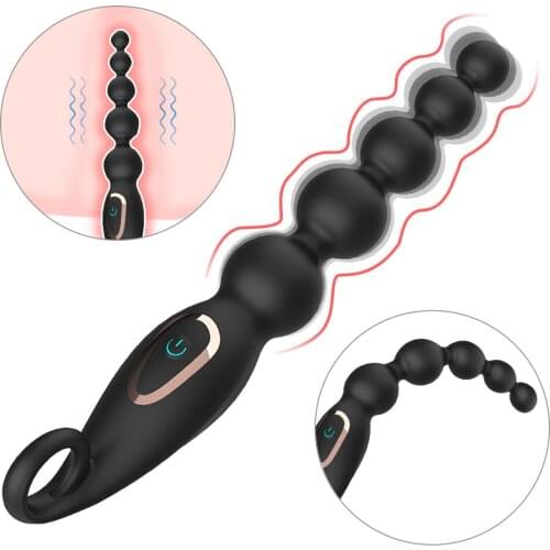 Anal Beads Jelly Orgasm Anal plug vibrator Plug Play For Adult Men Women Gay Pull Ring Ball Anal Stimulator Butt Beads Sex Toys