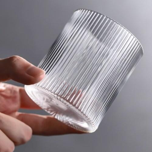 Japanese stripe vertical pattern whisky glass wine cup personality creative crystal glass water cup