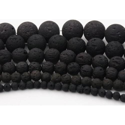 4mm/6mm/8mm/10mm/12mm Loose Spacer Volcanic Stone Beads For Jewelry Finding Necklace Bracelet DIY Handmade Jewelry Accessories