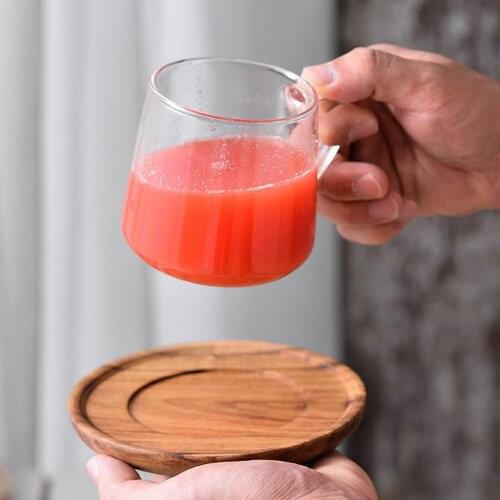 High Borosilicate Glass Acacia Tea Cup Simple High-grade Coffee Cup Transparent Plain Household High Temperature Resistant Cup