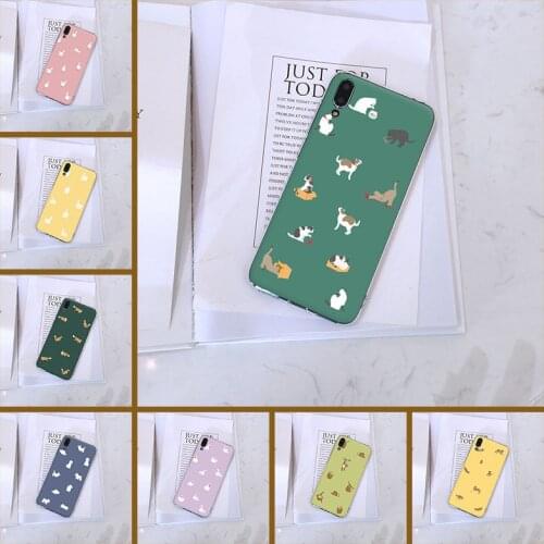 Back Cover For Huawei Y7 Y6 Y5 2019 Soft Silicone Yellow Dog Pink Cat Fox Case For Huawei Y9 Y7 Y6 Prime Pro 2019 Phone Case