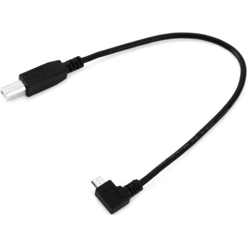 CY Cable 60cm Left Angled 90 Degree Micro USB OTG to Standard B Type Printer Scanner Hard Disk Cable