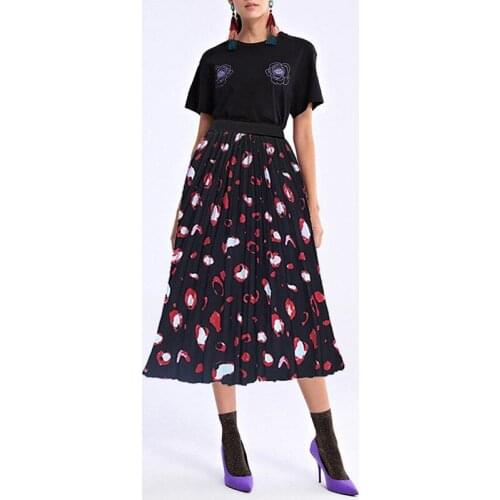Long Skirt Swing Tutu Skirts Pleated Maxi Skirts Midi Skirt Elastic High Waisted Big Hem Casual Skirt