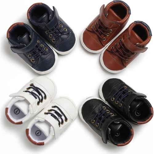 Newborn Baby Toddler Kids Girls Boys Soft Crib Shoes PU Leather Sneaker Anti-slip Prewalker Autumn Spring