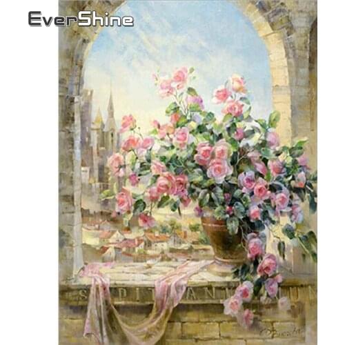 Evershine Diamond Painting Flower Full Square Diamond Embroidery Sale Cross Stitch Full Set Diamond Mosaic Wedding Decoration