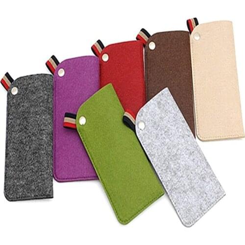 1 Piece Colored Simple Design Portable Sunglasses Cases Felt Bags Glasses Bags Pouch Boxes Storage Eyewear Reading Glasses Tools