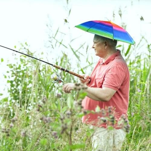Golf Fishing Caps Camping Fish Sun Day New Outdoor Foldable Sun Umbrella Hat Golf Headwear Cap Head Hat Hands Free Umbrella